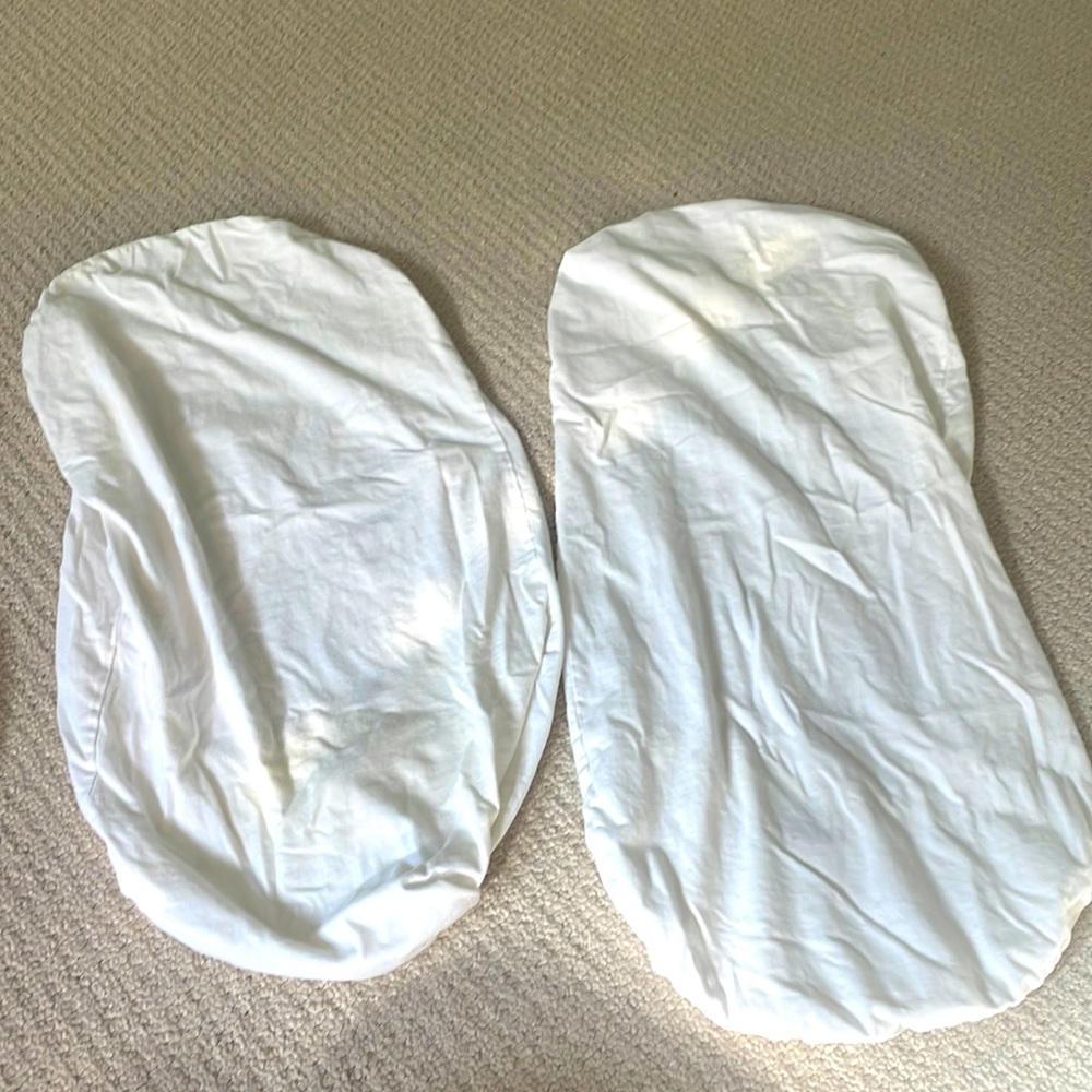 Happiest Baby SNOO 100% Organic Cotton Bassinet (2) Fitted Sheets- White Bundle